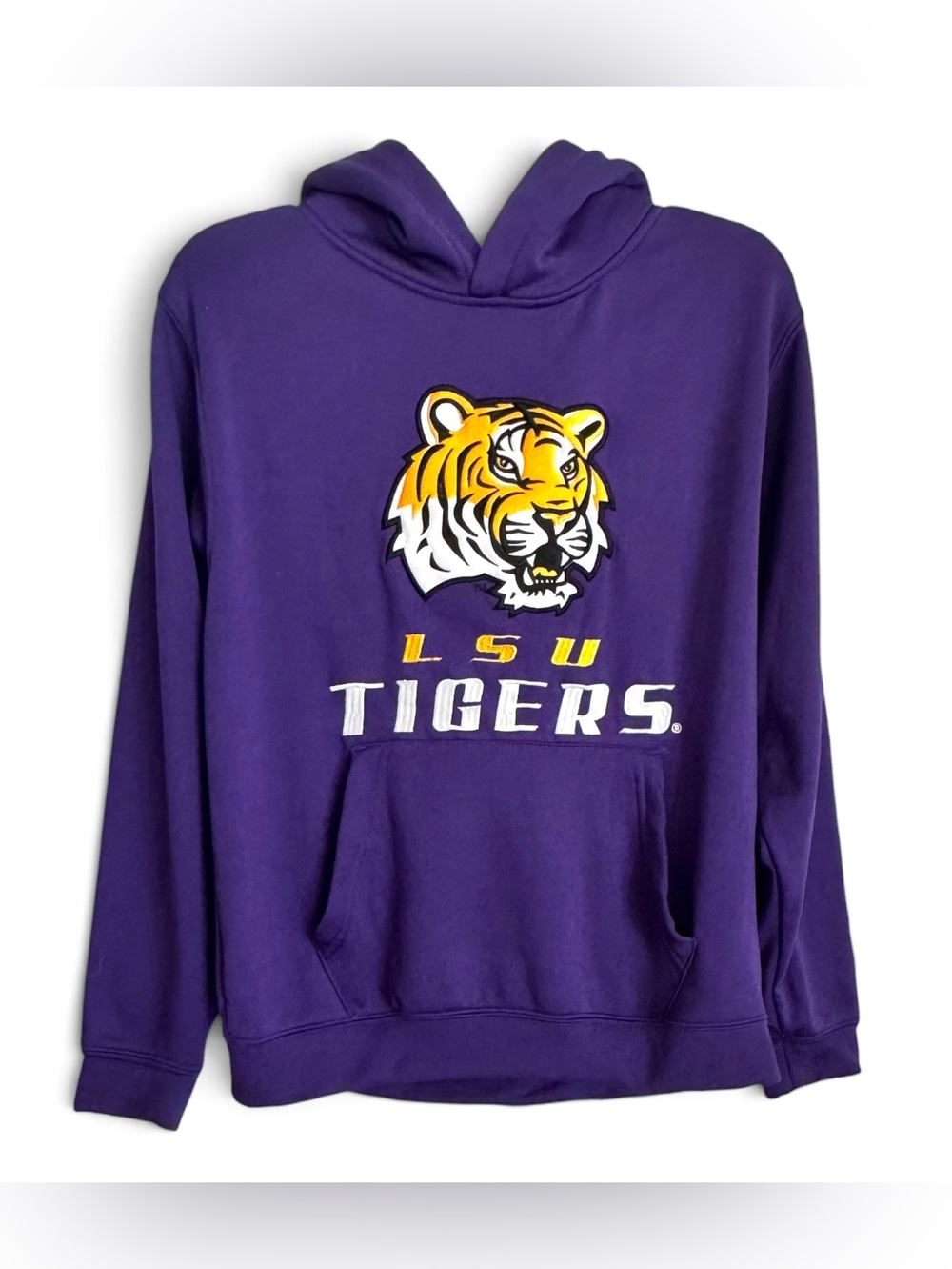 Colosseum Athletics Youth  M Embroidered LSU Tigers Purple 
Pullover Hoodie